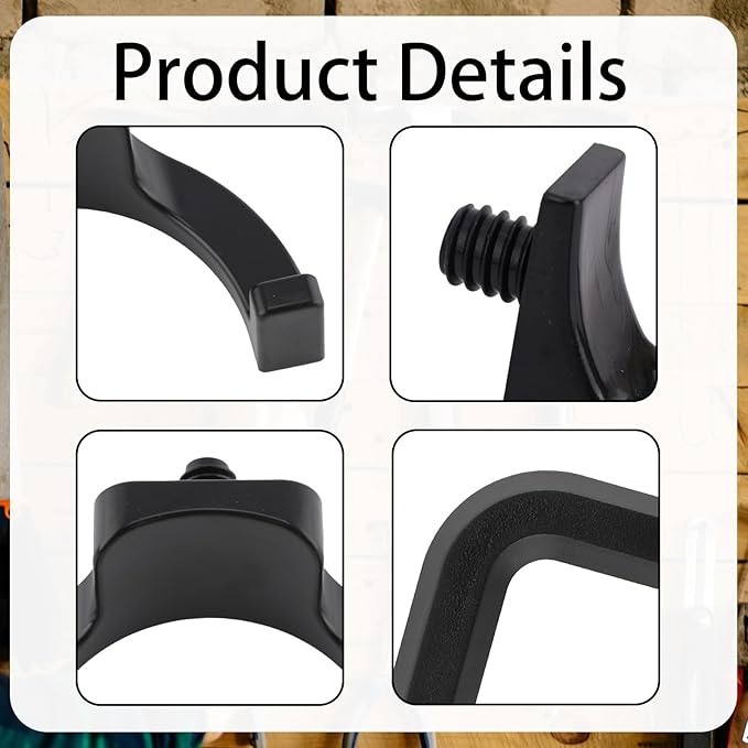 16 Pcs Storage Shed Hooks Set for Suncast, 5 Black U Shaped Tool Hooks Organizer with Long Screw Wrench Short Screw Compatible with Suncast/Craftsman Storage Shed Accessories