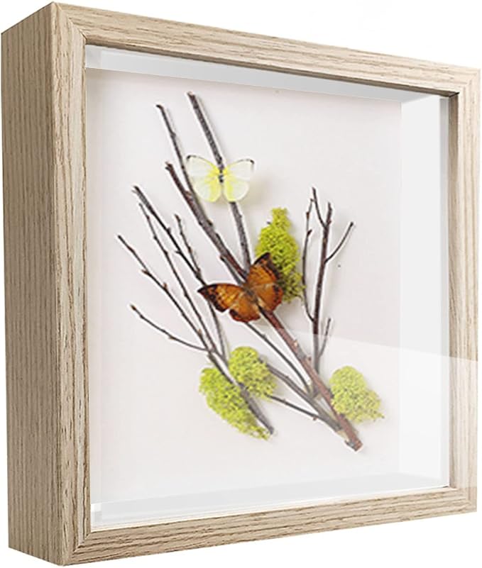 5x5 Small Shadow Box Frame Display Case, Display Case Box by TOUYINGER