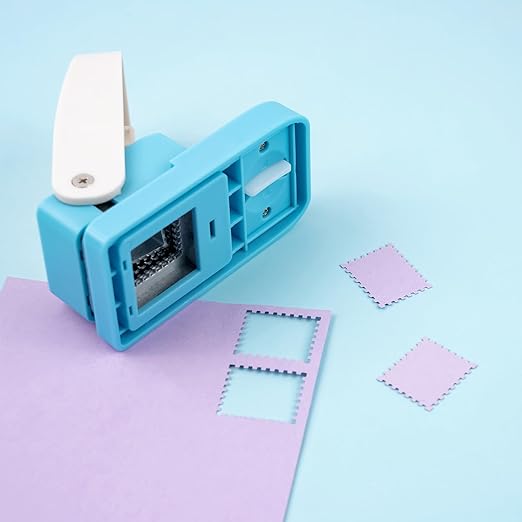 BAOFALI 2Pcs/Set 1X0.8inch Rectangular Postage Stamp Punch, Scalloped Rectangle - Image 6