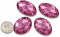 40x30mm Pink Rose Lite .RS72 Large Flat Back Oval Acrylic Rhinestones Cosplay by Allstarco