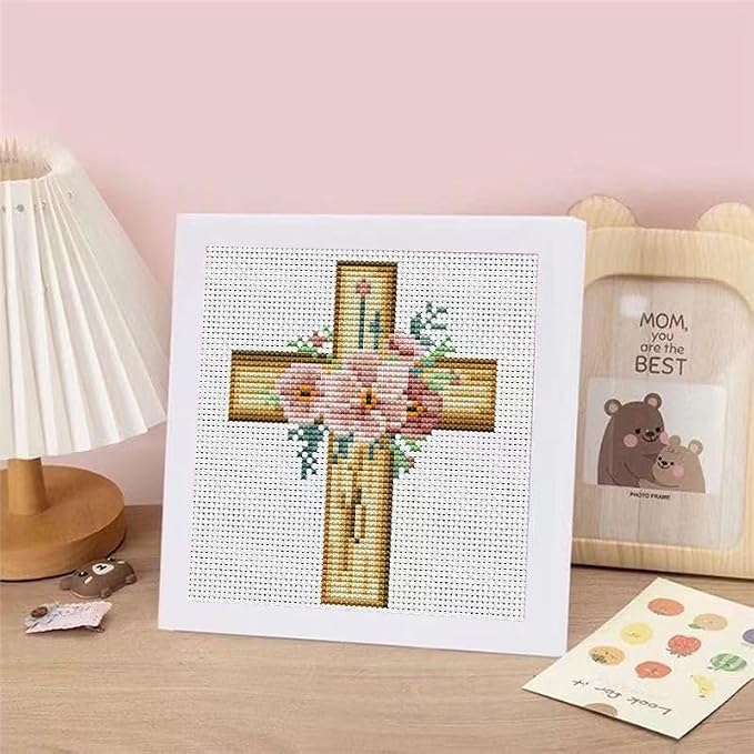 Tiwabb Cross Stitch Kits for Beginners, Flowers Stamped Cross Stitch for Adults - Image 7
