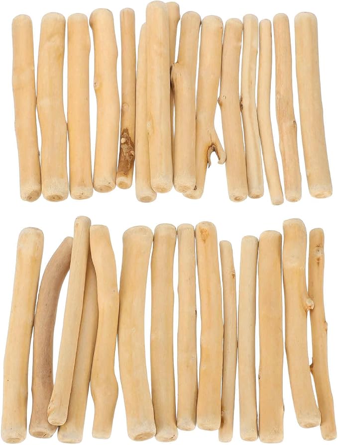 MECCANIXITY 4.7" Natural Driftwood Pieces, 0.3" to 0.7" Dia Driftwood Twigs by MECCANIXITY