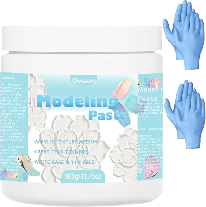 Modeling Paste 500ml/31.75oz Professional High Density Acrylic Medium by Qiveaory