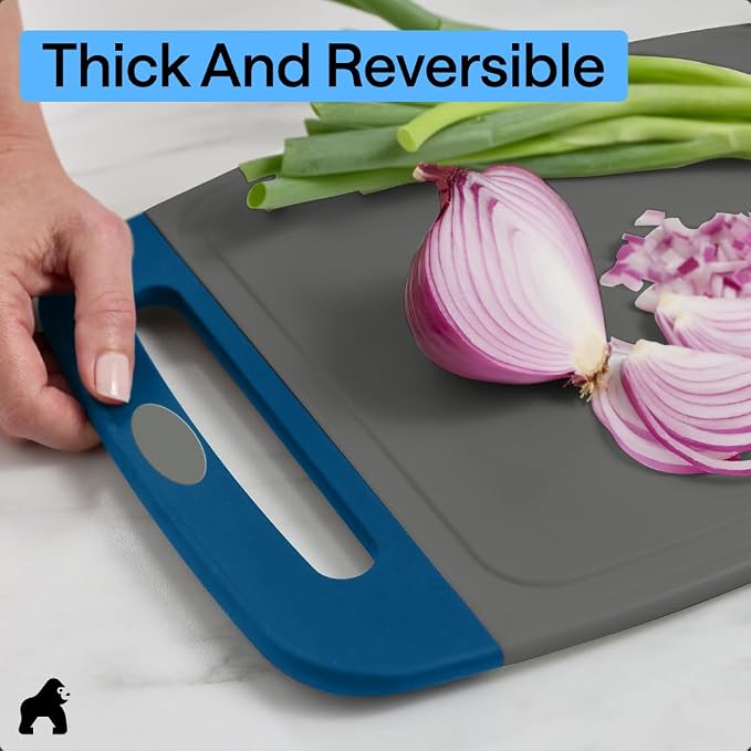 GORILLA GRIP BPA-Free Reversible Kitchen Cutting Board Set of 3, US Designed - Image 7