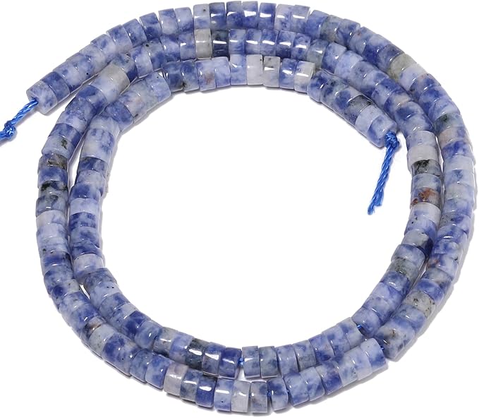 150Pcs 4×2mm Natural Blue Spot Jasper Spacer Stone Beads - Image 6