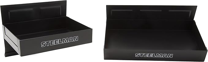 Steelman Non-Marring Magnetic Tool/Parts Storage Trays for Rolling Toolboxes, Durable Steel, 4-Piece Set