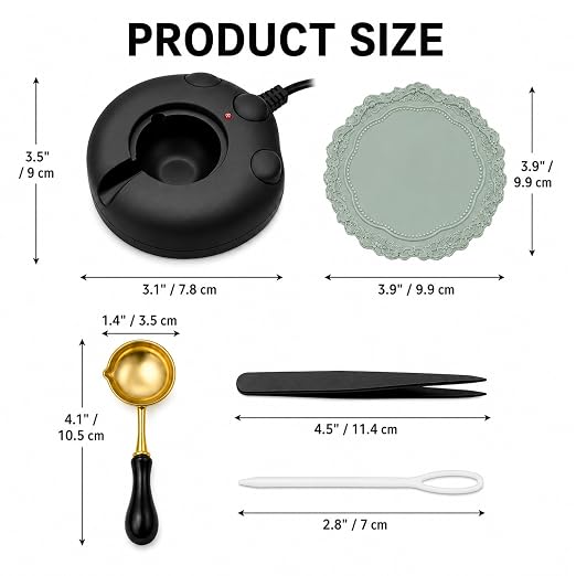Black Electric Wax Seal Warmer for Melting Wax Beads DIY Wax Seal Stamp Craft - Image 2