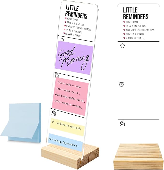 Monitor Memo Board with Removable Wooden Base Acrylic Portable Sticky Note by HTBIG