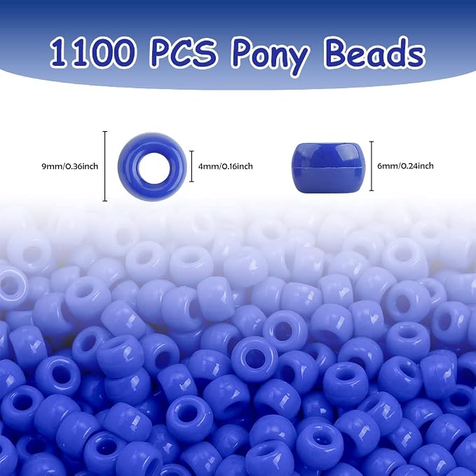 Pony Beads Bulk 1100 Pcs, Beads - Image 2