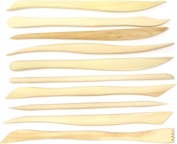 Honbay 10-Piece Double Ended Wooden Mini Modeling Tools Clay Sculpture Tools by Unknown