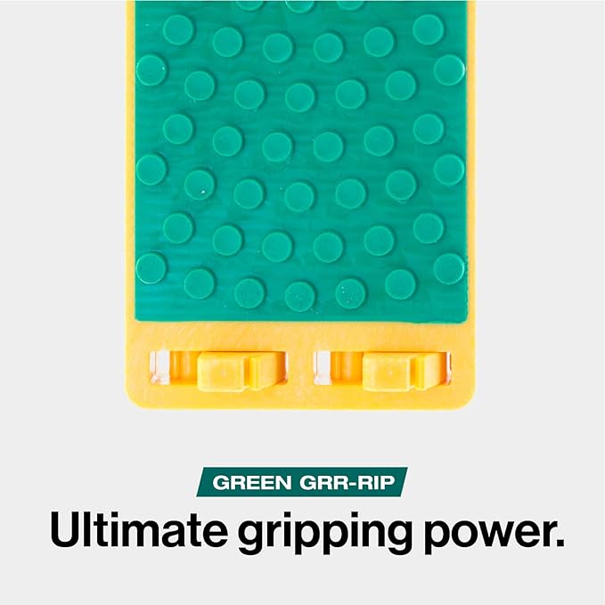 MICROJIG - GRR-RIP BLOCK Smart Push Block for Router Table, Jointer, Band Saws, and Table Saws, Includes 4 Auto-Drop Smart Heels, Extreme Grip, GB-1, Yellow/Green