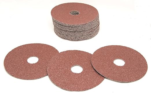 Benchmark Abrasives 4 1/2 Inch Sanding Discs Aluminum Oxide Resin Fiber Grinding Disc for Grinding, Stripping on Wood, Fiberglass, Metal, 7/8" Arbor Angle Grinder Sanding Disc, 25 Pack - 60 Grit