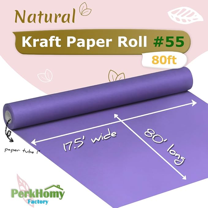 PerkHomy Purple Kraft Paper Roll 17.5" x 960" - Image 2
