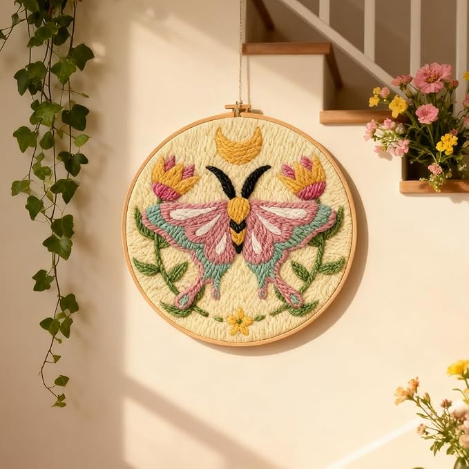 INFUNLY Pink Moths Punch Needle Kits - Image 6