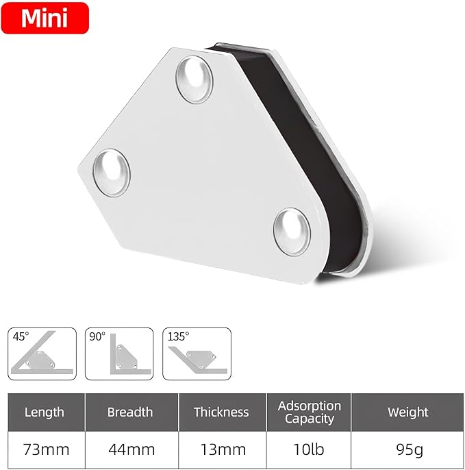 Welding Magnets Small Set,6 Pieces of Magnetic Welding and Clamps Holder 25LB & 10LB,2Pcs Arrow,2Pcs Hexagon,2Pcs Mini,Power Welding Accessories and Tools,Welding for Car