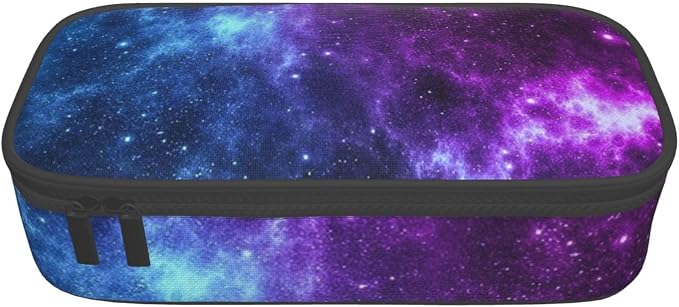 Blue Galaxy Star Purple Space Pencil Case Organizer Big Capacity Pencil Pouch - Image 9