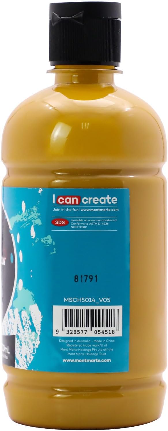 Mont Marte Signature Yellow Ochre Acrylic Paint, Semi-Matte Finish, Suitable - Image 3