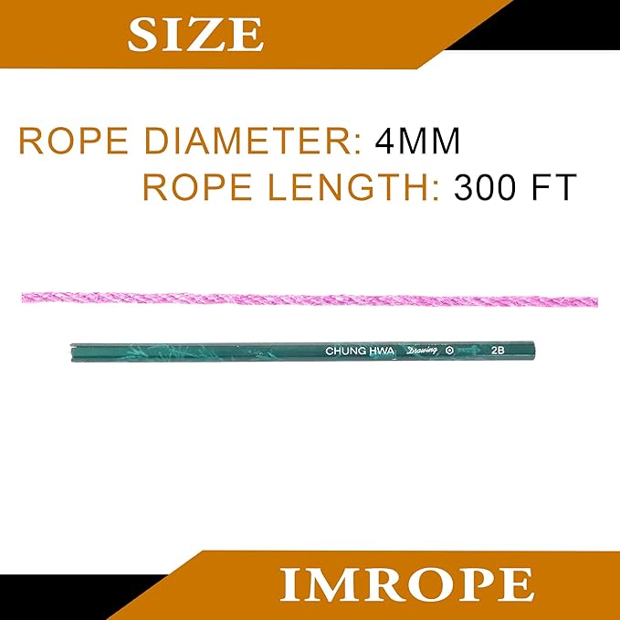 4mm x 300 Feet Pink Jute Rope, Twine for Gardening Tomato Climbing Plant Tie Floristry Crafts Gift Wrapping Packing Decor