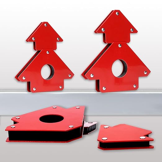 Welding Magnets 50LBS Pack of 4 Magnetic Welding Holder Heavy Duty Welding Magnet Tools and Accessories for 45, 90, and 135 Degree Angles Super Strong Welding Magnets and Clamps