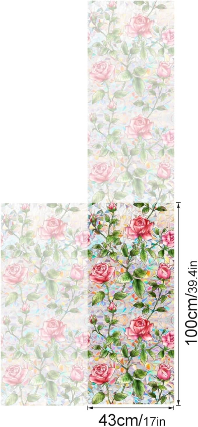 Rose Window Stained Glass Film, Privacy Window Cling - Image 2