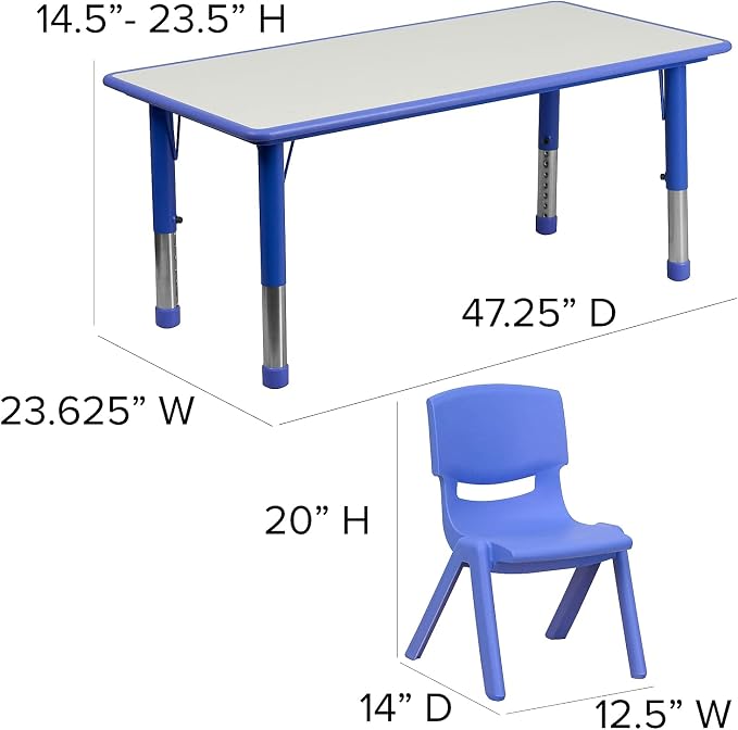 Flash Furniture Emmy Adjustable Classroom Activity Table - Image 4