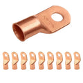 SELTERM 10pcs 250 MCM - 1/2" Stud - Battery Lugs, Heavy Duty Wire Lugs, Ring Terminals, Battery Cable Ends,250 kcmil Terminals, UL Bare Copper Eyelets Electrical Battery Terminal Connectors
