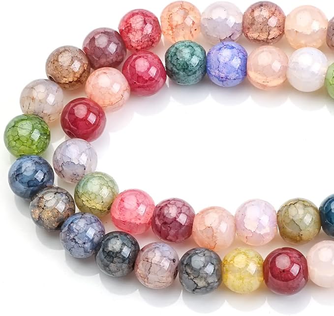 132PCS Natural Stone Beads 12MM Agate Spacer Beads Bulk - Image 5