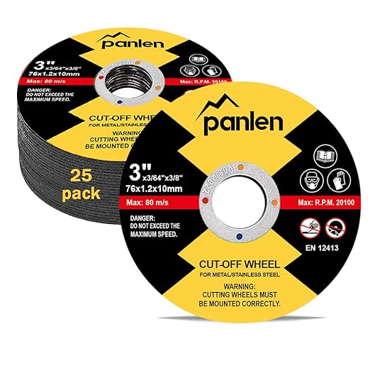 25 PCS 3" x3/64x3/8 Cut Off Wheels for Metal, Thin Cutting Discs,Fits Any Angle Grinder or Power Air Tool