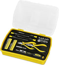 DNA MOTORING 37pcs Handheld Tool & Complete Drill Bits Set, Home Repair Tool Set, Screwdriver, Pliers, Ratchet Bit Driver kit, Maintenance Tools kit, Yellow/Black, TOOLS-00034