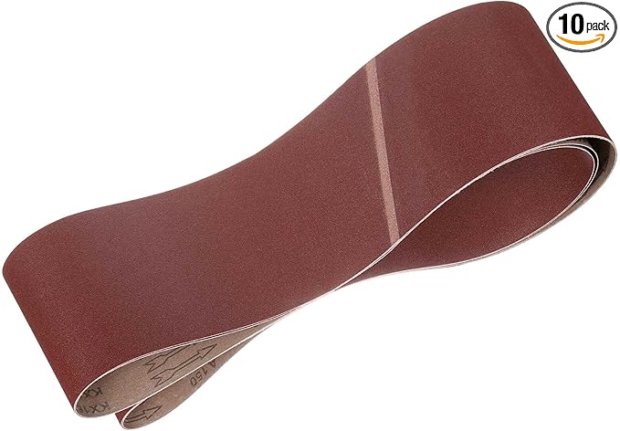 HARFINGTON 6 x 89 Inch Sanding Belts, 10 Pcs 150 Grits Aluminum Oxide Abrasive Belt Sander File Belt for Woodworking, Metal Polishing, Knife Sharpener