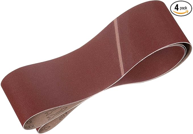 HARFINGTON 6 x 89 Inch Sanding Belts, 4 Pcs 150 Grits Aluminum Oxide Abrasive Belt Sander File Belt for Woodworking, Metal Polishing, Knife Sharpener