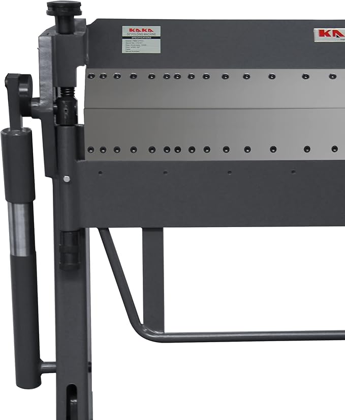 KAKA INDUSTRIAL Pan and Box Brake, 50-inch Sheet Metal Brake Machine with Fingers, 14-Gauge Mild Steel Capacity Box and Pan Brake with Foot Clamp, 0-135° Folding Angle PBB-5014A