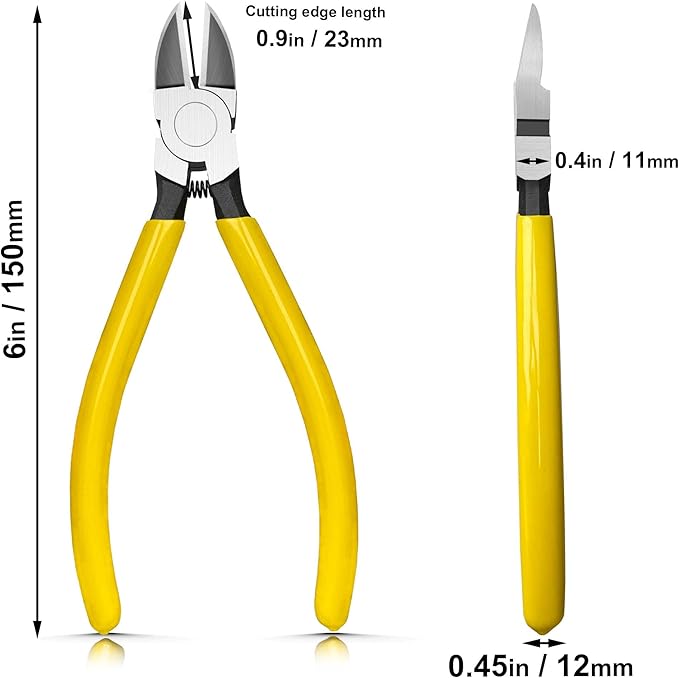 6in. Wire Cutters Set, Ultra Sharp Small Side Cutter Clippers with Spring Loaded, Flush Cutting Pliers, Diagonal Cutting Plier for Jewelry Making, Crafting, Electrical, 2 Pack