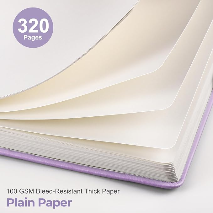 EMSHOI Blank Journal Notebook, 320 Pages, A5 Size | Leather Hardcover, 100 GSM - Image 3