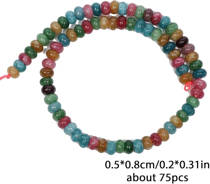 Songxi 5x8mm Natural Tourmaline Stone Rondelle Beads, Gemstone - Image 4