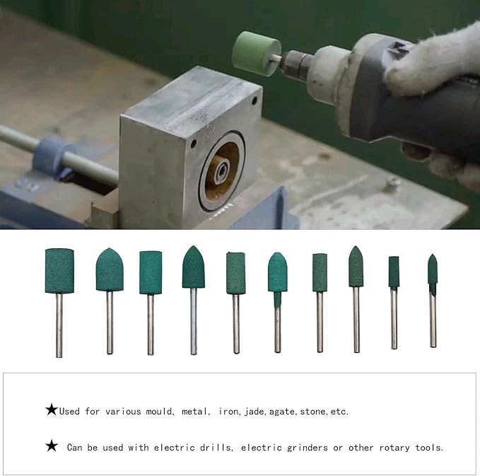 100pcs Rubber Grinding Mounted Point Rotary Assorted Accessory Grinding Head Wheel Head Kit For Dremel Polish