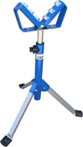 V-Shaped Triangle Roller Stand for Woodworking - 176 Lbs Load Capacity, Adjustable Height 27.56-43.31 Inches, Stable Stainless Steel Roller Ideal for Table Saw, Miter Saw