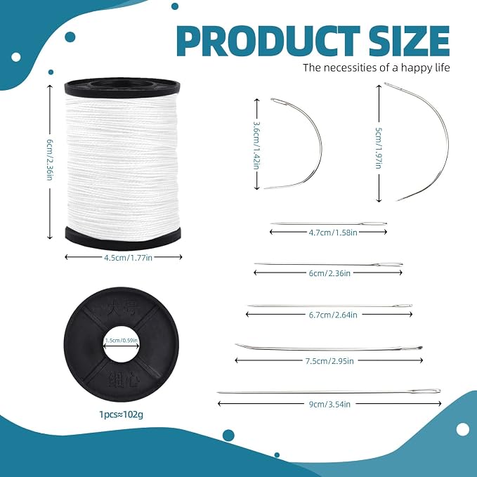 Topus Extra Strong Upholstery Repair Sewing Thread Kit and Heavy Duty Household - Image 5