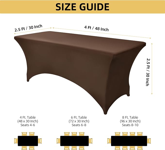 2-Pack 4ft Spandex Table Covers - Image 4