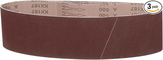 6 x 48 Inch Sanding Belt, 3 Pcs 600 Grit Knife Sharpener Belts Work Sharpening for Belt Sander Knife Carving Tool Metal Working