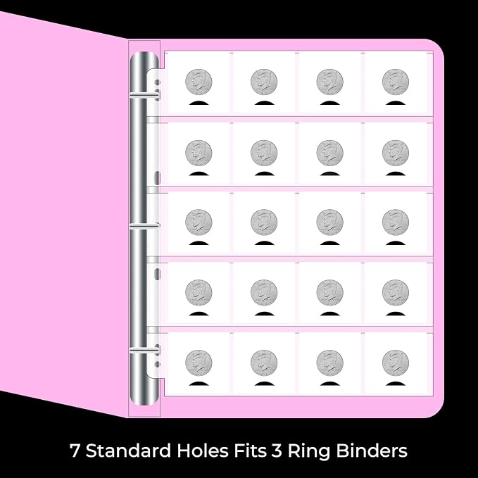 50-Sheets 20-Pocket Thumb-Cut Coin Pages - Image 6