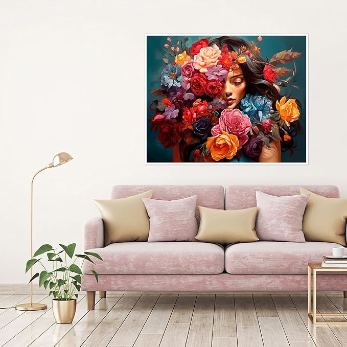 Clendo Flower Woman Paint by Numbers Kit - Image 4