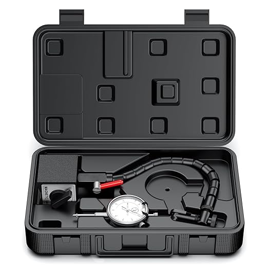 HDLNKAK Dial Indicator with Magnetic Base, Machinists Dial Indicator Tools Set for Alogbment, Precise Measurement Tool with Flex Arm Base and Indicator Combo, Accurate Readings