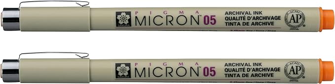 SAKURA PIGMA MICRON 05 FINELINER PEN, 0.45MM LINE WIDTH by SAKURAOFAMERICA