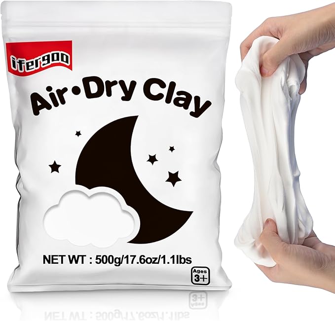 iFergoo White Air Dry Clay, DIY Creative Modeling Clay by iFergoo