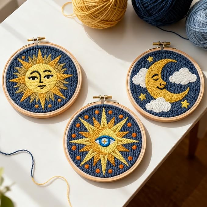 INFUNLY 3 Set Sun Moon Punch Needle Kits - Image 4