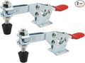 2Pack Toggle Clamp, 500 lbs Holding Capacity, 225D Quick Release Horizontal Clamps w/Antislip Rubber Pressure Tip for Woodworking Jigs and Fixtures, Welding, Drill Press, Crosscut Sled
