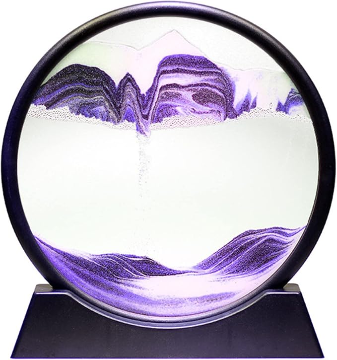 Arthink Moving Sand Art Picture in Motion Round Glass 3D Deep Sea Landscape by Arthink