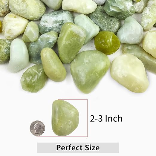 YISZM 5lbs Jade Pebbles for Indoor Plants, 2-3 Inch Natural River Rocks - Image 2
