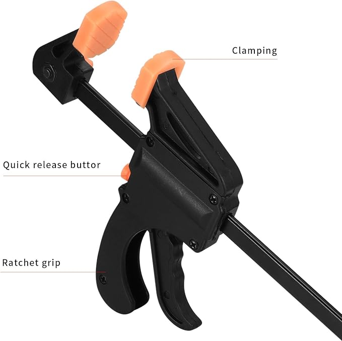 6 Inch Bar Clamps for Woodworking, Mini Clamps for Wood Gluing - Image 3